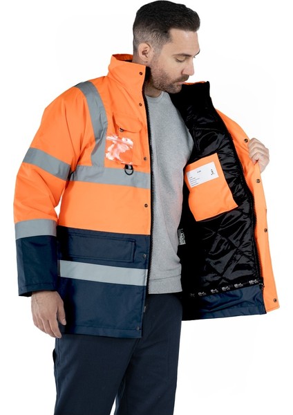 İş Kabanı Çift Renkli Reflektörlü Hi - Vis