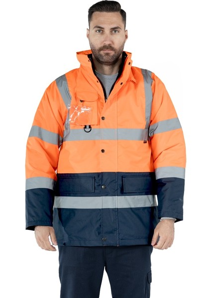 İş Kabanı Çift Renkli Reflektörlü Hi - Vis