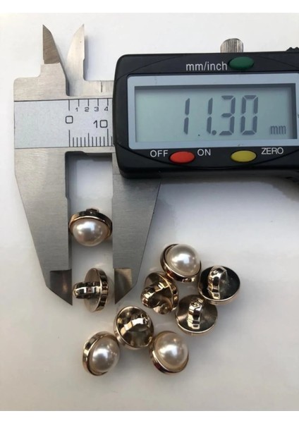 11,5 mm Ayaklı Gold Inci Metalize Düğme(15 Adet) modelleri