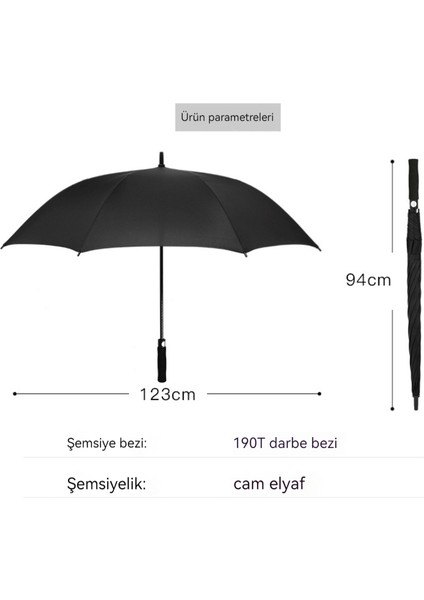 Fiber Otomatik Iş Düz 27 Inç Golf Şemsiyesi Hediye Uzun Saplı Şemsiye (Yurt Dışından)