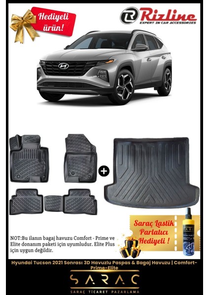 Hyundai Tucson 2021 Sonrası 3D Havuz Paspas & Bagaj Havuz|comfort-Prime-Elite(Hediyeli) fiyatları