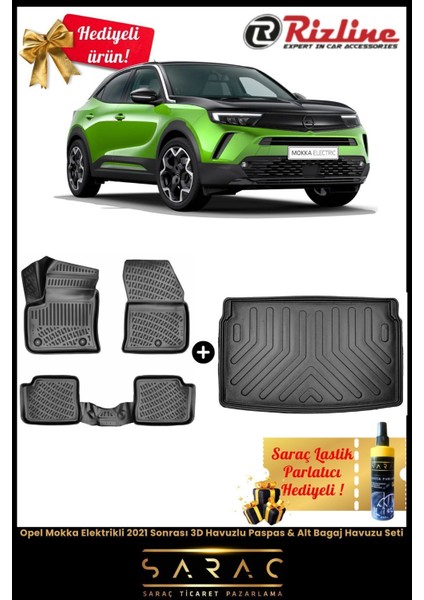 Opel Mokka Elektrikli 2021 Sonrası 3D Havuzlu Paspas & Alt Bagaj Havuzu Seti(Hediyeli!)