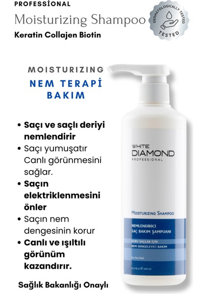 Kuru ve Yıpranmış Saçlar Için Nem Terapi Saç Bakım Seti Şampuan, Serum, Maske