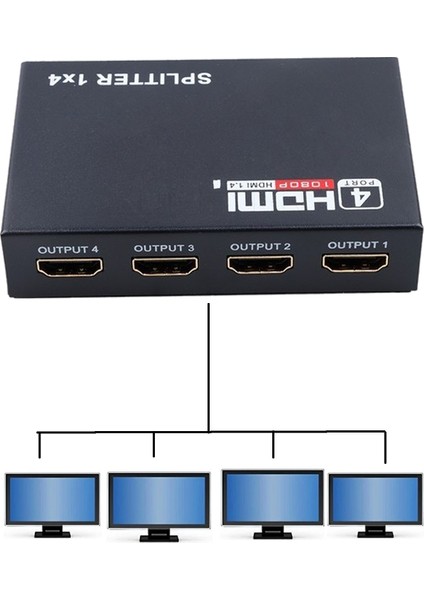 2142 4 Port HDMI Çoklayıcı Splitter Switch Çoğaltıcı Çoklu Ekran