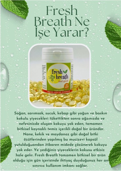 Fresh Breath 3 Kutu 90'Lı Ağız Kokusu Önleyici, Nefes Temizleyici (Soğan, Sarımsak Yok Edici)