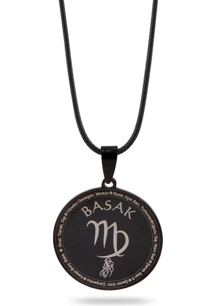 Başak Burcu Kolyesi Kadın Erkek Çelik Deri Kolye Cklbasakbur-Syh