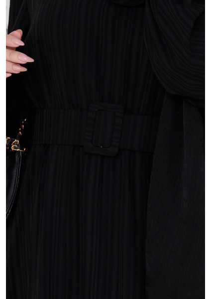 Kemerli Tesettür Elbise-Siyah fırsatları