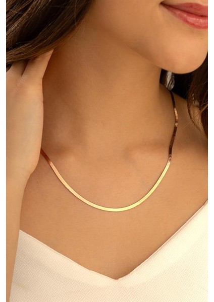 Italyan Yassı Kadın Rose Kolye