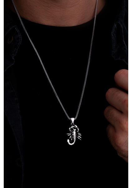 Erkek Gümüş Kolye - Akrep Figürlü Gümüş Model 2 Erkek Kolye fiyatları