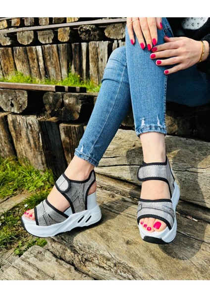 Sandalet Kadın Dolgu Topuklu Spor Sandalet Yükseklik[9] cm modelleri