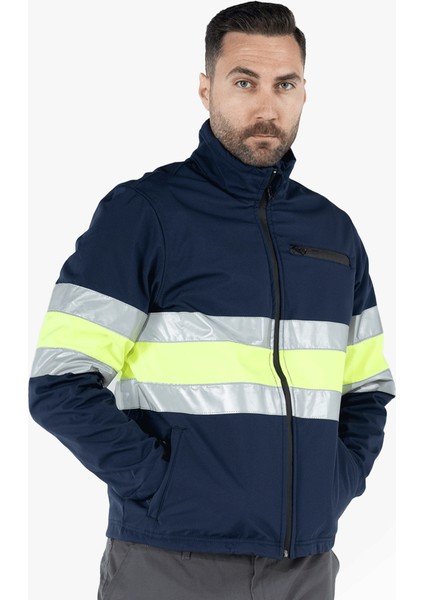 OWL Çift Sıra Reflektörlü Neon Softshell Mont