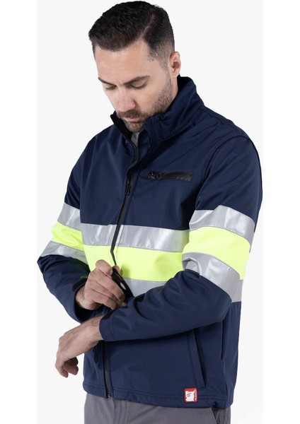OWL Çift Sıra Reflektörlü Neon Softshell Mont modelleri