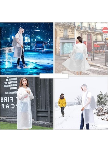 1 Adet 1.kalite Beyaz Yağmurluk Vıp Unısex Raın Coat Şapkalı Çıtçıtlı Yağmurluk Outdoor Yağmurluk fiyatları