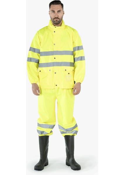 Hi - Vis Reflektörlü Yağmurluk Takım