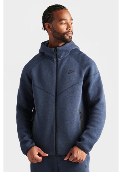 Tech Fleece Full Zip Windrunner Hoodie Navy Kapüşonlu  Sweatshirt Lacivert