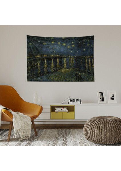 Starry Night Over The Rhône Duvar Örtüsü - 100 cm x 135 cm