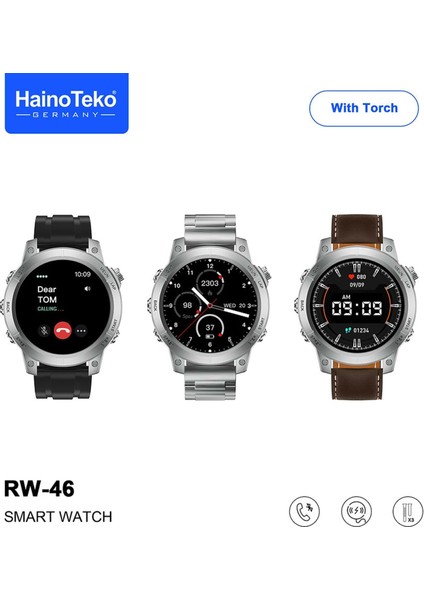 RW46 Amoled Ekran Android Ios Harmonyos Uyumlu 3 Kordonlu Akıllı Saat Gümüş
