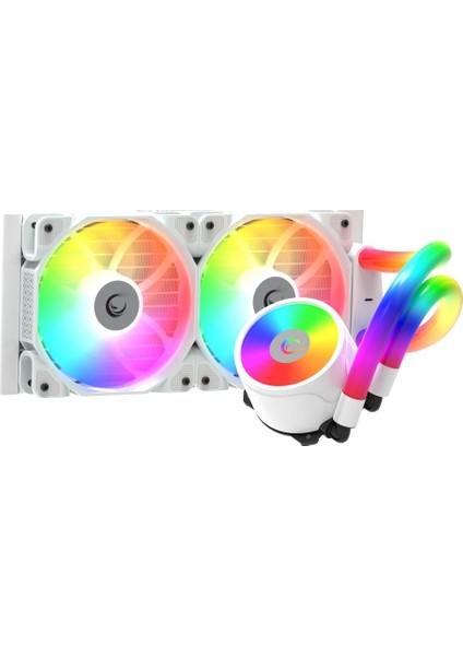 Iceblade C6 Beyaz 72CFM 2000RPM Argb Fan AM5/LGA1700 Uyumlu Ledli Tüplü 240MM Sıvı Soğutma