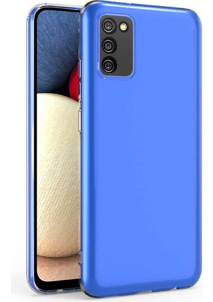 Galaxy A02S Kılıf Kamera Korumalı Süper Silikon Kapak-Renksiz