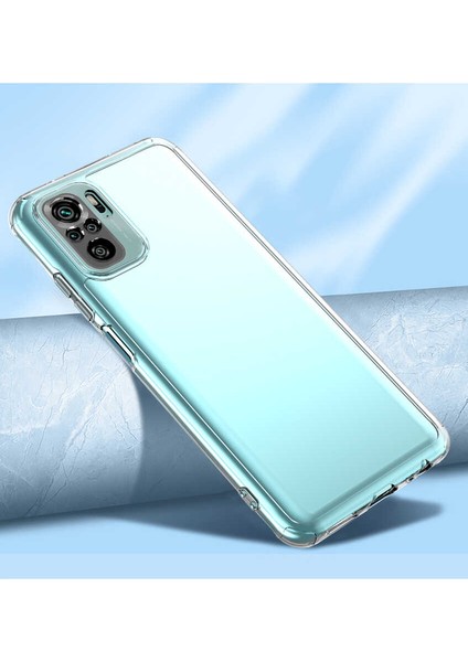 Xiaomi Redmi Note 10S Kılıf Kamera Korumalı Süper Silikon Kapak-Renksiz