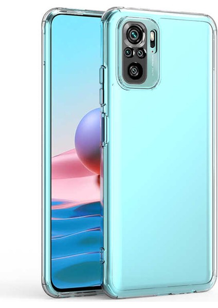 Xiaomi Redmi Note 10S Kılıf Kamera Korumalı Süper Silikon Kapak-Renksiz