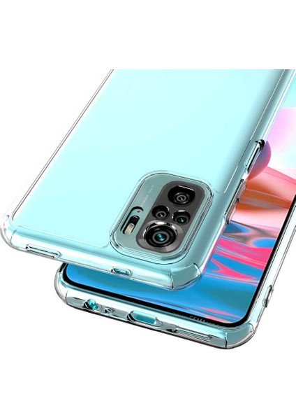 Xiaomi Redmi Note 10S Kılıf Kamera Korumalı Süper Silikon Kapak-Renksiz