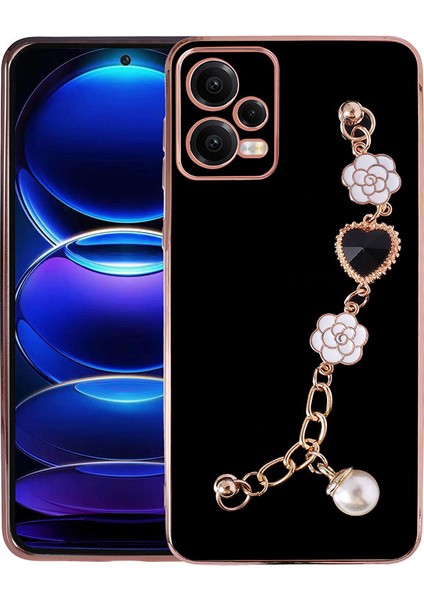 Xiaomi Redmi Note 12 5g Kılıf El Tutamaçlı Kamera Korumalı Taka Silikon Kapak-Siyah