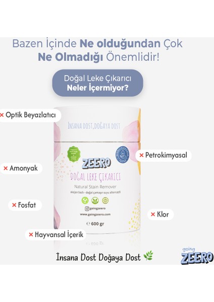 Going Zeero Oksijen Bazlı Doğal Leke Çıkarıcı 600 gr