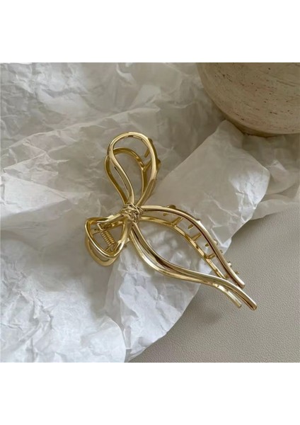 Kadın Şık Metal Fiyonk 7 cm Saç Tokası