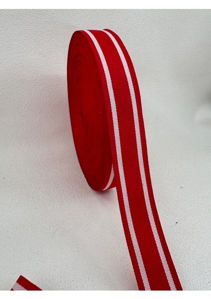 3 cm Çizgili Şerit-5 Metre-Kırmızı fırsatları