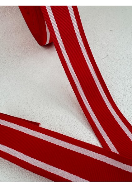 3 cm Çizgili Şerit-5 Metre-Kırmızı indirimleri