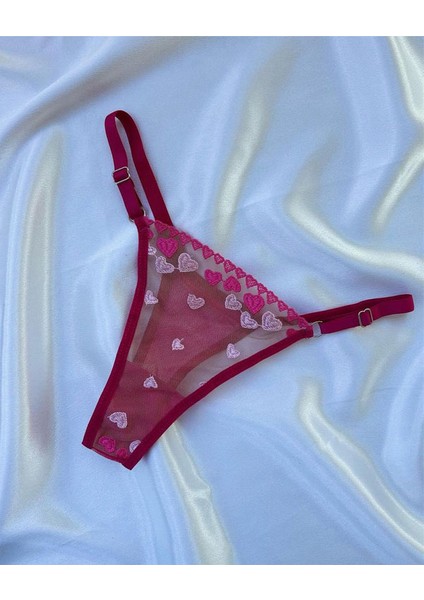 Heart Armos Pink Transparan Sütyen Takımı