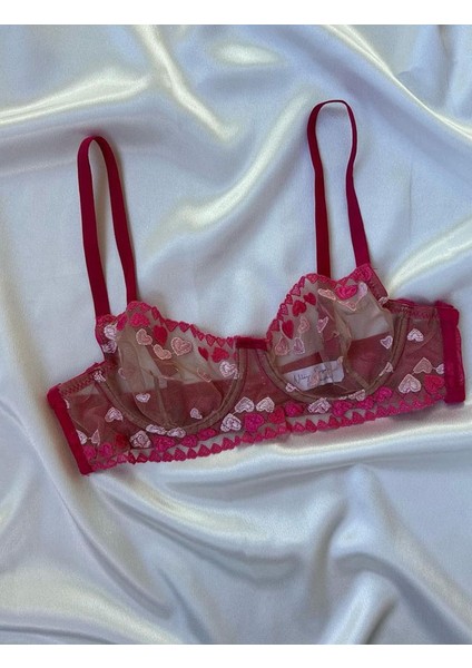 Heart Armos Pink Transparan Sütyen Takımı fiyatları