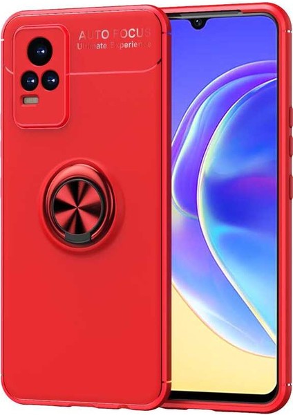 Vivo V21E Kılıf Ravel Silikon Kapak-Kırmızı