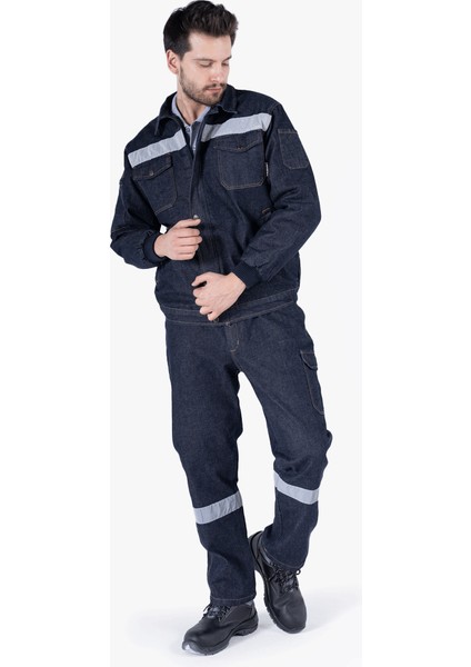 Yıldırımlar Kapitoneli Kot Mont-Pantolon Takım