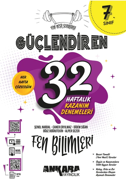 Ankara Yayıncılık 7. Sınıf Güçlendiren 32 Haftalık Fen Bilimleri Kazanım Denemeleri 2024-2025 Güncel Baskı