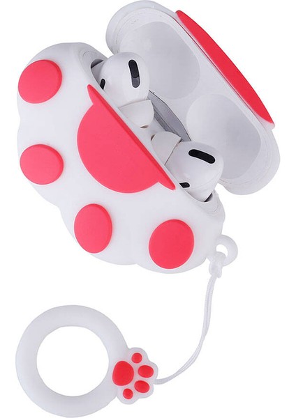 Apple Airpods Pro 2 Tpu Kabartmalı Beyaz Kedi Patisi Figürlü Ipli Airbag-37 Silikon Kılıf fiyatları