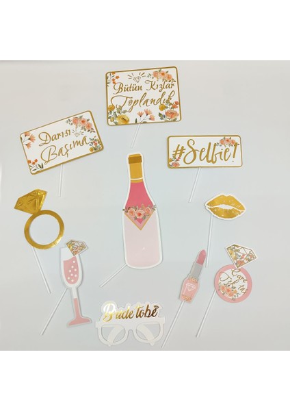 Bride To Be Temalı Konuşma Balonu Seti 10 Adet - Çiçek