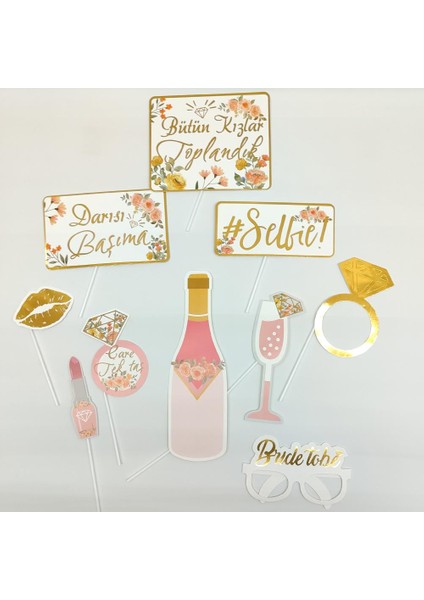 Bride To Be Temalı Konuşma Balonu Seti 10 Adet - Çiçek