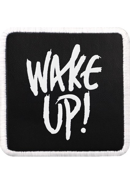 Unisex Siyah Değiştirilebilir Şapka Sticker - Wake Up! Tasarım