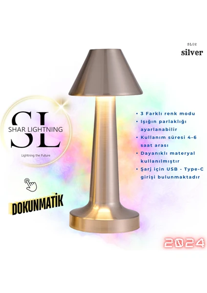 Shar Lightning Dokunmatik LED Masa Lambası