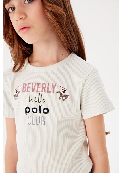 Beverly Hills Polo Club Kız Çocuk Beyaz T-Shirt