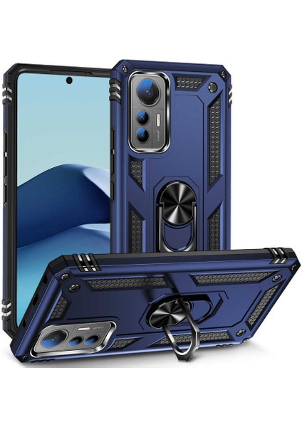 Xiaomi 12 Lite Kılıf Vega Yüzüklü Standlı + Ekran Koruyucu