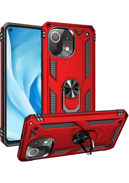 Xiaomi Mi 11 Lite Kılıf Vega Yüzüklü Standlı Darbe Korumalı