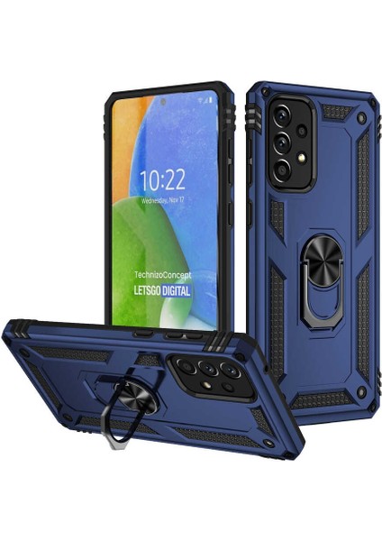 Samsung Galaxy A73 Kılıf Vega Yüzüklü Standlı + Ekran Koruyucu