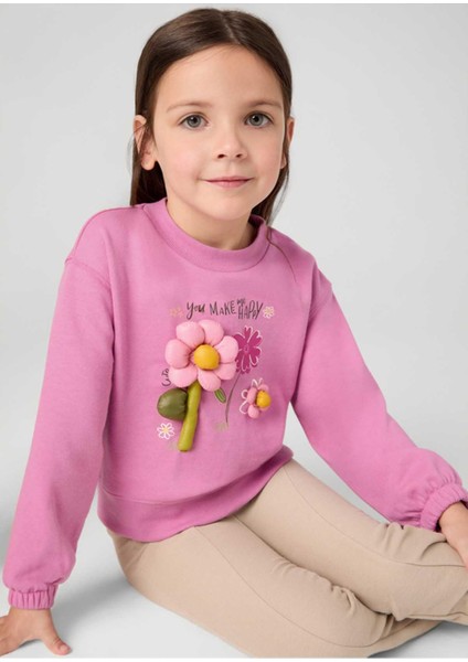 Kışlık Kız Çocuk Sweat Tayt Takım - Pembe