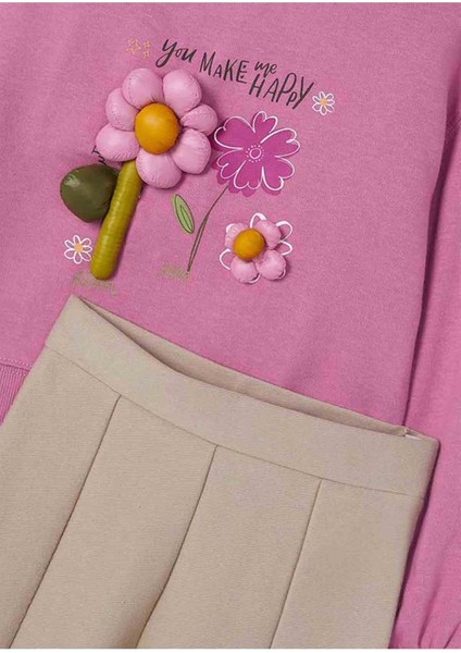 Kışlık Kız Çocuk Sweat Tayt Takım - Pembe modelleri