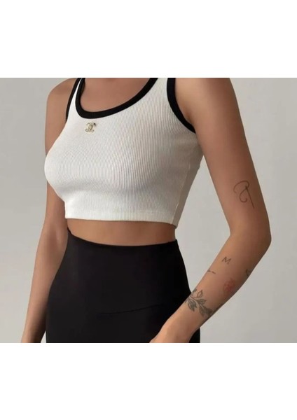 Nils Fashion Taşlı Crop Top