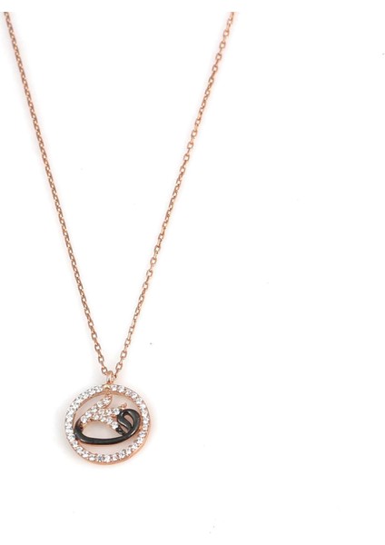 925 Ayar Rose Gümüş Çemberli Lale Vav Kolye fiyatları