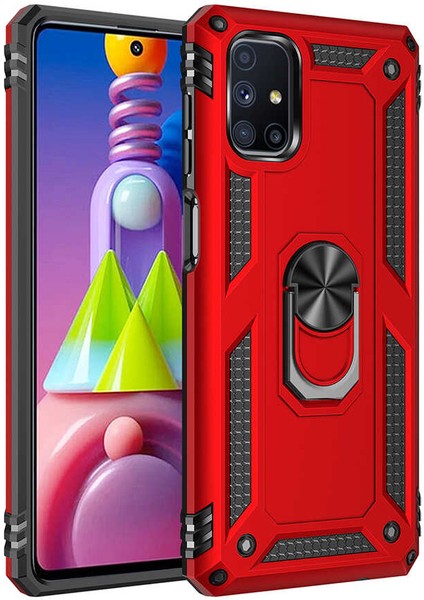 Samsung Galaxy M51 Kılıf Vega Yüzüklü Standlı Darbe Korumalı